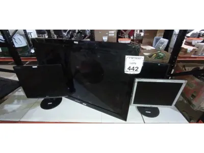 01 TV 39’’ MARCA SAMSUNG E 03 MONITORES DE MARCAS DIVERSAS PARA RETIRADA DE PEÇAS. (NO ESTADO) ATENÇÃO! FAZER A VISITAÇÃO ANTES DE ARREMATAR, NÃO SABEMOS SE FUNCIONA, LEILÃO NÃO TEM GARANTIA E NEM DEVOLUÇÃO, SUJEITO A POSSÍVEIS AVARIAS VISÍVEIS/OCULTAS E/OU AUSÊNCIA DE COMPONENTES.