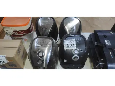 04 AIR FRYERS MARCA MONDIAL PARA RETIRADA DE PEÇAS. (NO ESTADO) ATENÇÃO! FAZER A VISITAÇÃO ANTES DE ARREMATAR, NÃO SABEMOS SE FUNCIONA, LEILÃO NÃO TEM GARANTIA E NEM DEVOLUÇÃO, SUJEITO A POSSÍVEIS AVARIAS VISÍVEIS/OCULTAS E/OU AUSÊNCIA DE COMPONENTES.