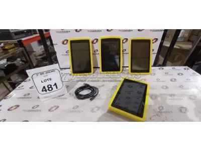 04 TABLETS MARCA CCE. (NO ESTADO) ATENÇÃO! FAZER A VISITAÇÃO ANTES DE ARREMATAR, NÃO SABEMOS SE FUNCIONA, LEILÃO NÃO TEM GARANTIA E NEM DEVOLUÇÃO, SUJEITO A POSSÍVEIS AVARIAS VISÍVEIS/OCULTAS E/OU AUSÊNCIA DE COMPONENTES.