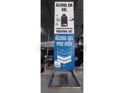 01 PLACA COM SUPORTE PARA ÁLCOOL EM GEL. (NO ESTADO) ATENÇÃO! FAZER A VISITAÇÃO ANTES DE ARREMATAR, NÃO SABEMOS SE FUNCIONA, LEILÃO NÃO TEM GARANTIA E NEM DEVOLUÇÃO, SUJEITO A POSSÍVEIS AVARIAS VISÍVEIS/OCULTAS E/OU AUSÊNCIA DE COMPONENTES.