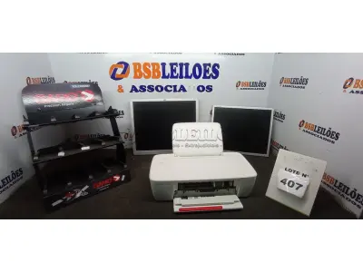  01 EXPOSITOR, 01 IMPRESSORA HP DESKJET 1115 E 02 MONITORES SEM PÉ.  (NO ESTADO) ATENÇÃO! FAZER A VISITAÇÃO ANTES DE ARREMATAR, NÃO SABEMOS SE FUNCIONA, LEILÃO NÃO TEM GARANTIA E NEM DEVOLUÇÃO, SUJEITO A POSSÍVEIS AVARIAS VISÍVEIS/OCULTAS E/OU AUSÊNCIA DE COMPONENTES.