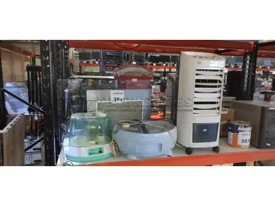 01 COIFA DE PAREDE EM AÇO INOX COM PAINEL DE VIDRO MARCAR SUGGAR E 01 UMIDIFICADOR DE AR E 01 MASSAGEADOR PARA PÉS. (NO ESTADO) ATENÇÃO! FAZER A VISITAÇÃO ANTES DE ARREMATAR, NÃO SABEMOS SE FUNCIONA, LEILÃO NÃO TEM GARANTIA E NEM DEVOLUÇÃO, SUJEITO A POSSÍVEIS AVARIAS VISÍVEIS/OCULTAS E/OU AUSÊNCIA DE COMPONENTES.