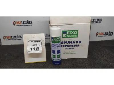 01 CAIXA COM 12 ESPUMAS PU EXPANSIVA DE 500ML CADA MARCA EIXO NOBRE. (NO ESTADO) ATENÇÃO! FAZER A VISITAÇÃO ANTES DE ARREMATAR, NÃO SABEMOS SE FUNCIONA, LEILÃO NÃO TEM GARANTIA E NEM DEVOLUÇÃO, SUJEITO A POSSÍVEIS AVARIAS VISÍVEIS/OCULTAS E/OU AUSÊNCIA DE COMPONENTES.