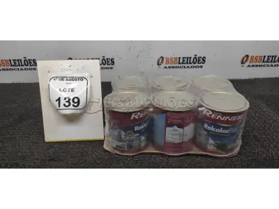 06 LATAS DE TINTA ACRÍLICA PREMIUM DE 800ML CADA NA COR BASE PASTEL. (NO ESTADO) ATENÇÃO! FAZER A VISITAÇÃO ANTES DE ARREMATAR, NÃO SABEMOS SE FUNCIONA, LEILÃO NÃO TEM GARANTIA E NEM DEVOLUÇÃO, SUJEITO A POSSÍVEIS AVARIAS VISÍVEIS/OCULTAS E/OU AUSÊNCIA DE COMPONENTES.