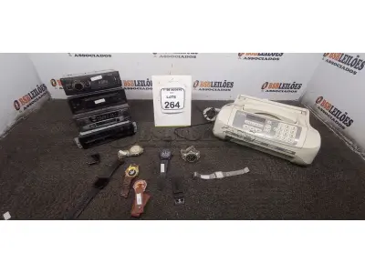 01 APARELHO DE FAX MODELO FXI 3150 MARCA ELGIN, 04 APARELHOS DE SOM AUTOMOTIVO E VÁRIOS RELÓGIOS DE MARCAS DIVERSAS PARA RETIRADA DE PEÇAS. (NO ESTADO) ATENÇÃO! FAZER A VISITAÇÃO ANTES DE ARREMATAR, NÃO SABEMOS SE FUNCIONA, LEILÃO NÃO TEM GARANTIA E NEM DEVOLUÇÃO, SUJEITO A POSSÍVEIS AVARIAS VISÍVEIS/OCULTAS E/OU AUSÊNCIA DE COMPONENTES.