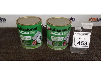 02 LATAS DE TINTA ACRÍLICA DE 3,6L NA COR LUAR DO SERTÃO FOSCO MARCA PROFISSIONAL ACR. (NO ESTADO) ATENÇÃO! FAZER A VISITAÇÃO ANTES DE ARREMATAR, NÃO SABEMOS SE FUNCIONA, LEILÃO NÃO TEM GARANTIA E NEM DEVOLUÇÃO, SUJEITO A POSSÍVEIS AVARIAS VISÍVEIS/OCULTAS E/OU AUSÊNCIA DE COMPONENTES.