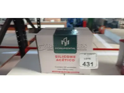01 CAIXA COM 24 SILICONES ACÉTICO INCOLOR DE 240G CADA MARCA MONUMENTAL. (NO ESTADO) ATENÇÃO! FAZER A VISITAÇÃO ANTES DE ARREMATAR, NÃO SABEMOS SE FUNCIONA, LEILÃO NÃO TEM GARANTIA E NEM DEVOLUÇÃO, SUJEITO A POSSÍVEIS AVARIAS VISÍVEIS/OCULTAS E/OU AUSÊNCIA DE COMPONENTES.
