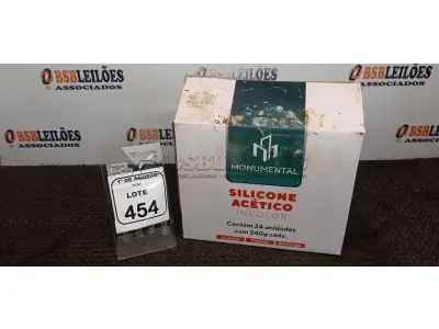 01 CAIXA COM 24 SILICONES ACÉTICO INCOLOR DE 240G CADA MARCA MONUMENTAL. (NO ESTADO) ATENÇÃO! FAZER A VISITAÇÃO ANTES DE ARREMATAR, NÃO SABEMOS SE FUNCIONA, LEILÃO NÃO TEM GARANTIA E NEM DEVOLUÇÃO, SUJEITO A POSSÍVEIS AVARIAS VISÍVEIS/OCULTAS E/OU AUSÊNCIA DE COMPONENTES.