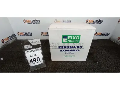 01 CAIXA COM 12 ESPUMAS PU EXPANSIVA DE 500ML CADA MARCA EIXO NOBRE. (NO ESTADO) ATENÇÃO! FAZER A VISITAÇÃO ANTES DE ARREMATAR, NÃO SABEMOS SE FUNCIONA, LEILÃO NÃO TEM GARANTIA E NEM DEVOLUÇÃO, SUJEITO A POSSÍVEIS AVARIAS VISÍVEIS/OCULTAS E/OU AUSÊNCIA DE COMPONENTES.
