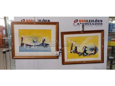02 QUADROS DE PINTURA DECORATIVO