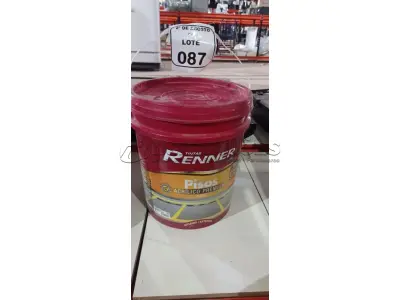 01 BALDE DE TINTA DE PISOS ACRÍLICA NA COR VERMELHO SEGURANÇA FOSCO DE 18L MARCA RENNER