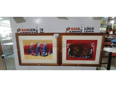 02 QUADROS DE PINTURA DECORATIVO