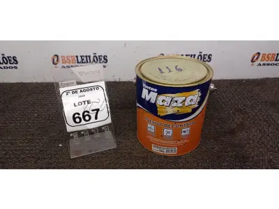 01 LATA DE ADESIVO DE CONTATO 2,80KG MARCA MAZA. (NO ESTADO) ATENÇÃO! FAZER A VISITAÇÃO ANTES DE ARREMATAR, NÃO SABEMOS SE FUNCIONA, LEILÃO NÃO TEM GARANTIA E NEM DEVOLUÇÃO, SUJEITO A POSSÍVEIS AVARIAS VISÍVEIS/OCULTAS E/OU AUSÊNCIA DE COMPONENTES.