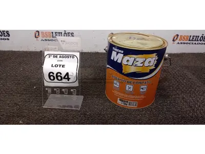 01 LATA DE ADESIVO DE CONTATO 2,80KG MARCA MAZA. (NO ESTADO) ATENÇÃO! FAZER A VISITAÇÃO ANTES DE ARREMATAR, NÃO SABEMOS SE FUNCIONA, LEILÃO NÃO TEM GARANTIA E NEM DEVOLUÇÃO, SUJEITO A POSSÍVEIS AVARIAS VISÍVEIS/OCULTAS E/OU AUSÊNCIA DE COMPONENTES.