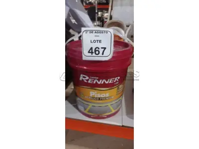 01 BALDE DE TINTA DE PISOS ACRÍLICA NA COR VERMELHO SEGURANÇA FOSCO DE 18L MARCA RENNER