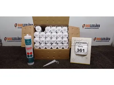 12 UNIDADES DE SILICONE ACÉTICO INCOLOR DE 240G CADA MARCA MONUMENTAL. (NO ESTADO) ATENÇÃO! FAZER A VISITAÇÃO ANTES DE ARREMATAR, NÃO SABEMOS SE FUNCIONA, LEILÃO NÃO TEM GARANTIA E NEM DEVOLUÇÃO, SUJEITO A POSSÍVEIS AVARIAS VISÍVEIS/OCULTAS E/OU AUSÊNCIA DE COMPONENTES.