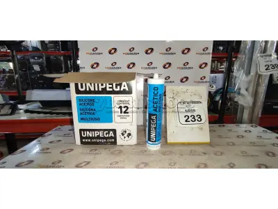 12 CARTUCHOS DE SILICONE ACÉTICO MULTIUSO DE 250ML CADA MARCA UNIPEGA. (NO ESTADO) ATENÇÃO! FAZER A VISITAÇÃO ANTES DE ARREMATAR, NÃO SABEMOS SE FUNCIONA, LEILÃO NÃO TEM GARANTIA E NEM DEVOLUÇÃO, SUJEITO A POSSÍVEIS AVARIAS VISÍVEIS/OCULTAS E/OU AUSÊNCIA DE COMPONENTES.