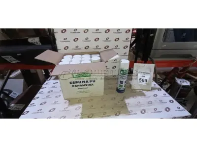 12 UNIDADES DE ESPUMA PU EXPANSIVA COM 500ML CADA MARCA EIXO NOBRE. (NO ESTADO) ATENÇÃO! FAZER A VISITAÇÃO ANTES DE ARREMATAR, NÃO SABEMOS SE FUNCIONA, LEILÃO NÃO TEM GARANTIA E NEM DEVOLUÇÃO, SUJEITO A POSSÍVEIS AVARIAS VISÍVEIS/OCULTAS E/OU AUSÊNCIA DE COMPONENTES.