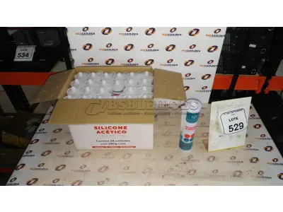 12 UNIDADES DE SILICONE ACÉTICO INCOLOR DE 240G CADA MARCA MONUMENTAL. (NO ESTADO) ATENÇÃO! FAZER A VISITAÇÃO ANTES DE ARREMATAR, NÃO SABEMOS SE FUNCIONA, LEILÃO NÃO TEM GARANTIA E NEM DEVOLUÇÃO, SUJEITO A POSSÍVEIS AVARIAS VISÍVEIS/OCULTAS E/OU AUSÊNCIA DE COMPONENTES.