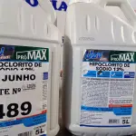 LOTE 489 - 10 LITROS DE HIPOCLORITO DE SÓDIO 12%. (NO ESTADO, LEILÃO NÃO TEM GARANTIA E NEM DEVOLUÇÃO, SUJEITO A POSSÍVEIS AVARIAS VISÍVEIS/OCULTAS E/OU AUSÊNCIA DE COMPONENTES).