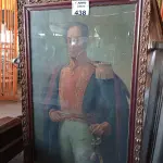 LOTE 438 - 01 QUADRO DE SIMÓN BOLÍVAR. (NO ESTADO, LEILÃO NÃO TEM GARANTIA E NEM DEVOLUÇÃO, SUJEITO A POSSÍVEIS AVARIAS VISÍVEIS/OCULTAS E/OU AUSÊNCIA DE COMPONENTES).