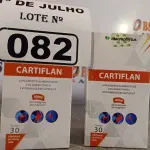 LOTE 082 - 04 CAIXAS DE CARTIFLAN, SUPLEMENTO ALIMENTAR DE COLÁGENO TIPO2 E VITAMINAS EM CAPSULAS DE 475MG COM 30 CAPSULAS CADA. (NO ESTADO, LEILÃO NÃO TEM GARANTIA E NEM DEVOLUÇÃO, SUJEITO A POSSÍVEIS AVARIAS VISÍVEIS/OCULTAS E/OU AUSÊNCIA DE COMPONENTES).