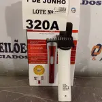LOTE 320 - 01 MÁQUINA DE CORTAR CABELO. (NO ESTADO, LEILÃO NÃO TEM GARANTIA E NEM DEVOLUÇÃO, SUJEITO A POSSÍVEIS AVARIAS VISÍVEIS/OCULTAS E/OU AUSÊNCIA DE COMPONENTES).