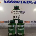 LOTE 079 - 03 FRASCOS DE OMEGA3 MACROPHYTUS 1000MG COM 120 CAPSULAS CADA. (NO ESTADO, LEILÃO NÃO TEM GARANTIA E NEM DEVOLUÇÃO, SUJEITO A POSSÍVEIS AVARIAS VISÍVEIS/OCULTAS E/OU AUSÊNCIA DE COMPONENTES).