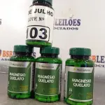 LOTE 103 - 04 FRASCOS DE MAGNÉSIO QUELATO MACROPHYTUS 450MG COM 30 CAPSULAS CADA. (NO ESTADO, LEILÃO NÃO TEM GARANTIA E NEM DEVOLUÇÃO, SUJEITO A POSSÍVEIS AVARIAS VISÍVEIS/OCULTAS E/OU AUSÊNCIA DE COMPONENTES).