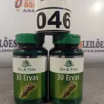 LOTE 046 - 03 FRASCOS DE 30 ERVAS BIO&FLORA 500MG COM 60 CAPSULAS CADA. (NO ESTADO, LEILÃO NÃO TEM GARANTIA E NEM DEVOLUÇÃO, SUJEITO A POSSÍVEIS AVARIAS VISÍVEIS/OCULTAS E/OU AUSÊNCIA DE COMPONENTES).