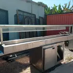 LOTE 510 - 01 BALCÃO E 01 ILHA EM INOX INCOMPLETOS. (NO ESTADO, LEILÃO NÃO TEM GARANTIA E NEM DEVOLUÇÃO, SUJEITO A POSSÍVEIS AVARIAS VISÍVEIS/OCULTAS E/OU AUSÊNCIA DE COMPONENTES).