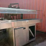 LOTE 512 - 01 BALCÃO E 01 ILHA EM INOX INCOMPLETOS. (NO ESTADO, LEILÃO NÃO TEM GARANTIA E NEM DEVOLUÇÃO, SUJEITO A POSSÍVEIS AVARIAS VISÍVEIS/OCULTAS E/OU AUSÊNCIA DE COMPONENTES).