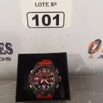 LOTE 101 - 01 RELÓGIO DE PULSO ANALÓGICO. (NO ESTADO, LEILÃO NÃO TEM GARANTIA E NEM DEVOLUÇÃO, SUJEITO A POSSÍVEIS AVARIAS VISÍVEIS/OCULTAS E/OU AUSÊNCIA DE COMPONENTES).