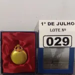 LOTE 029 - 01 RELÓGIO DE BOLSO ANALÓGICO. (NO ESTADO, LEILÃO NÃO TEM GARANTIA E NEM DEVOLUÇÃO, SUJEITO A POSSÍVEIS AVARIAS VISÍVEIS/OCULTAS E/OU AUSÊNCIA DE COMPONENTES).