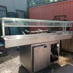 LOTE 511 - 01 BALCÃO E 01 ILHA EM INOX INCOMPLETOS. (NO ESTADO, LEILÃO NÃO TEM GARANTIA E NEM DEVOLUÇÃO, SUJEITO A POSSÍVEIS AVARIAS VISÍVEIS/OCULTAS E/OU AUSÊNCIA DE COMPONENTES).