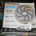 LOTE 269 - VENTILADOR 50CM TURBO, 8 PÁS, 220V, MONDIAL - NVT-50-8P (NO ESTADO SEM GARANTIA DE FUNCIONAMENTO, SUJEITO A POSSÍVEIS AVARIAS VISÍVEIS/OCULTAS E/OU AUSÊNCIA DE COMPONENTES)