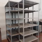 LOTE 012 - 04-ESTANTES EM FERRO C/05-PRATELEIRAS (NO ESTADO)