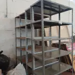 LOTE 009 - 04-ESTANTES EM FERRO C/05-PRATELEIRAS (NO ESTADO)