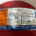 LOTE 112 - 01 ROLO DE CABO FLEXÍVEL LAMEFLAM 6MM COM 100 METROS MARCA LAMESA  COR AZUL(NOVO)(NO ESTADO)