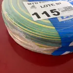 LOTE 115 - 01 ROLO DE CABO FLEXÍVEL LAMEFLAM 2.5MM COM 100 METROS MARCA LAMESA VERDE/AMARELO (NOVO)(NO ESTADO)