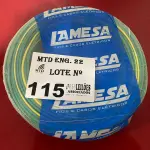LOTE 115 - 01 ROLO DE CABO FLEXÍVEL LAMEFLAM 2.5MM COM 100 METROS MARCA LAMESA VERDE/AMARELO (NOVO)(NO ESTADO)