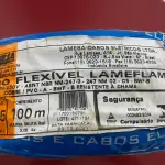 LOTE 113 - 01 ROLO DE CABO FLEXÍVEL LAMEFLAM 2.5MM COM 100 METROS MARCA LAMESA VERDE/AMARELO (NOVO)(NO ESTADO)