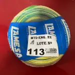 LOTE 113 - 01 ROLO DE CABO FLEXÍVEL LAMEFLAM 2.5MM COM 100 METROS MARCA LAMESA VERDE/AMARELO (NOVO)(NO ESTADO)