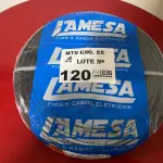 LOTE 120 - 01 ROLO DE CABO FLEXÍVEL LAMEFLAM 6MM COM 100 METROS MARCA LAMESA COR PRETA (NOVO)(NO ESTADO)