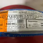 LOTE 120 - 01 ROLO DE CABO FLEXÍVEL LAMEFLAM 6MM COM 100 METROS MARCA LAMESA COR PRETA (NOVO)(NO ESTADO)