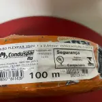 LOTE 119 - 01 ROLO DE CABO FLEXPAR 750V 2.5MM 100 METROS VERDE/AMARELO MARCA CONDUSPAR (NOVO) (NO ESTADO)