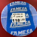 LOTE 118 - 01 ROLO DE CABO FLEXÍVEL LAMEFLAM 6MM COM 100 METROS MARCA LAMESA  COR AZUL(NOVO)(NO ESTADO)