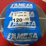 LOTE 120 - 01 ROLO DE CABO FLEXÍVEL LAMEFLAM 6MM COM 100 METROS MARCA LAMESA COR PRETA (NOVO)(NO ESTADO)