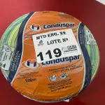 LOTE 119 - 01 ROLO DE CABO FLEXPAR 750V 2.5MM 100 METROS VERDE/AMARELO MARCA CONDUSPAR (NOVO) (NO ESTADO)