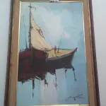 LOTE 041 - 01 QUADRO (ÒLEO SOBRE TELA) PINTOR (SANSSÂO PEREIRA). (NO ESTADO DE CONSERVAÇÃO QUE SE ENCONTRA) 